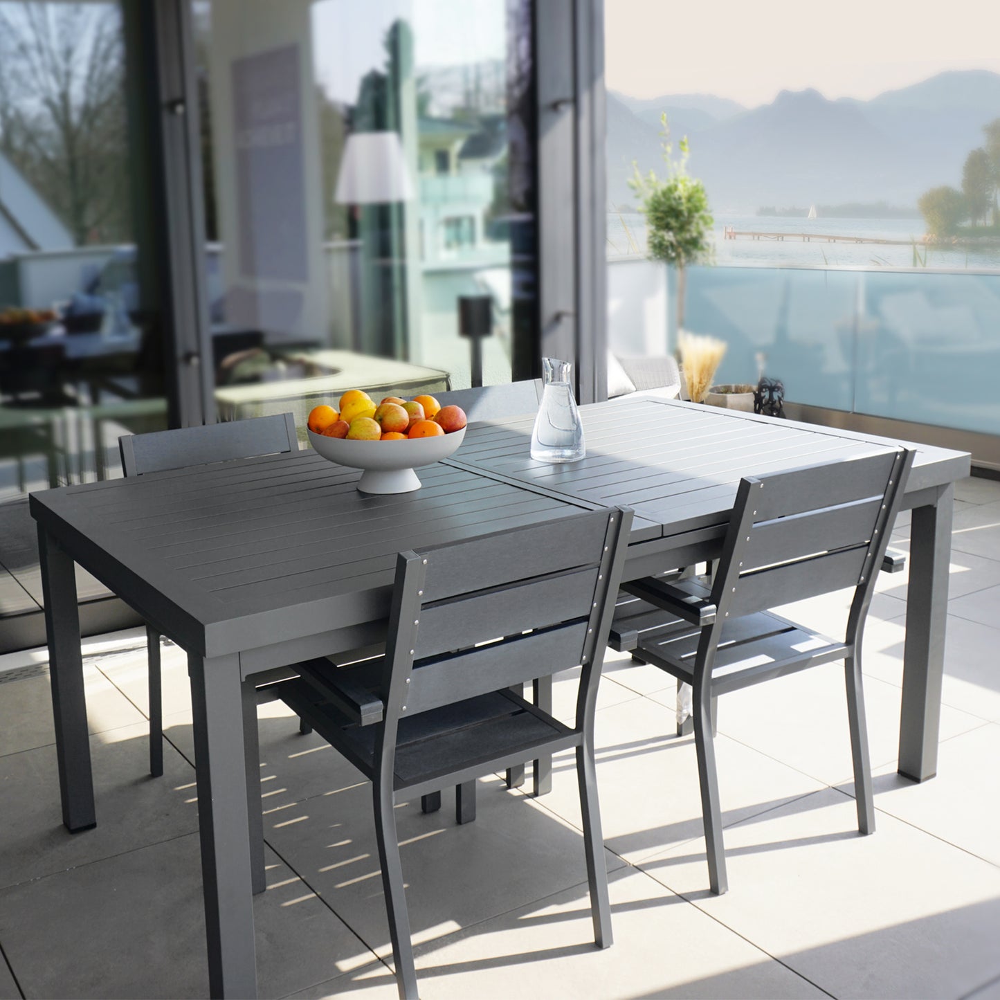 Home Deluxe Ausziehbarer Gartentisch CALIDO - 240-180 x 97,5 cm