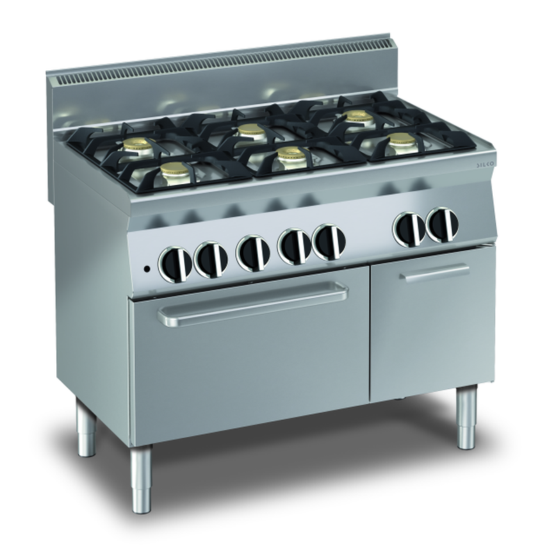 KBS Gastrotechnik Gas-Herd mit 6 Brennern und Gasofen