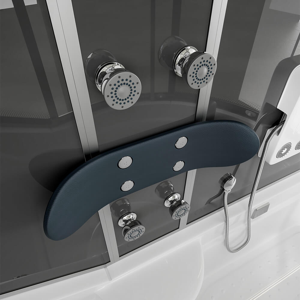 Home Deluxe Duschkabine mit Badewanne ALLIN 2IN1 - 170 x 90 Schwarz Rechts