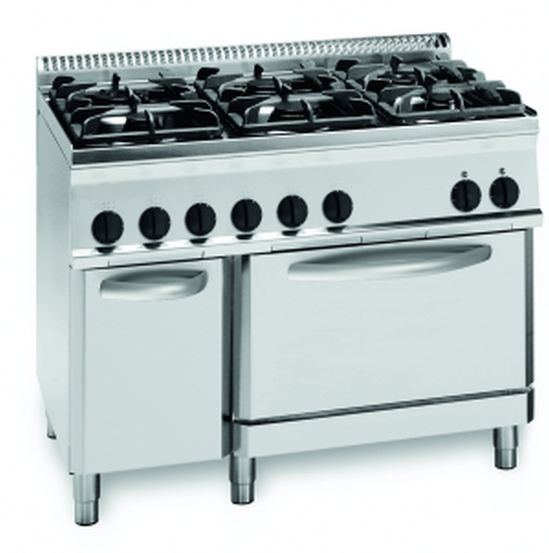 KBS Gastrotechnik Gas-Herd 30 kW 6 Brenner mit Elektro-Backofen