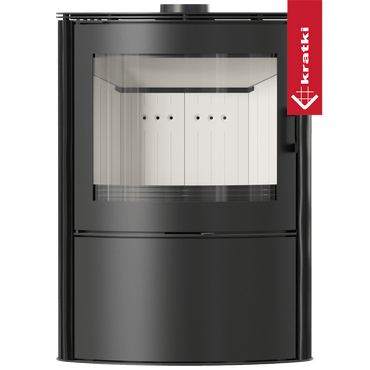 Kratki Kachelofen aus Stahl KRATKI AB S/2 Ø 150 10 kW schwarz Kachel mit Türfeder