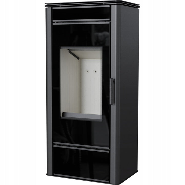 Kratki Kaminofen aus stahl KRATKI TITAN GLASS Ø 150 11 kW mit Türfeder