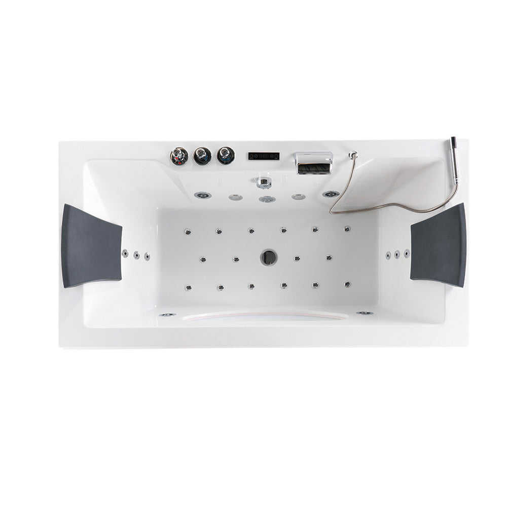 Home Deluxe Whirlpool Badewanne mit Lichttherapie LAGUNA M - 180 x 90 cm