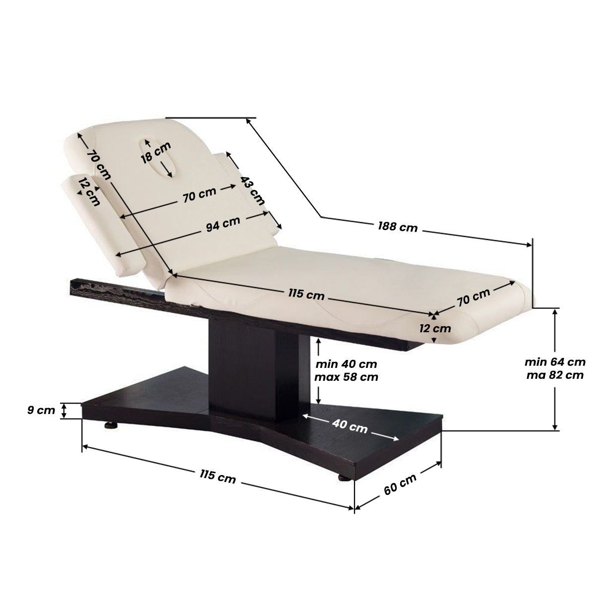 ActiveShop Azzurro 805 Kosmetikliege 1 Stk. beheizt venge/latte