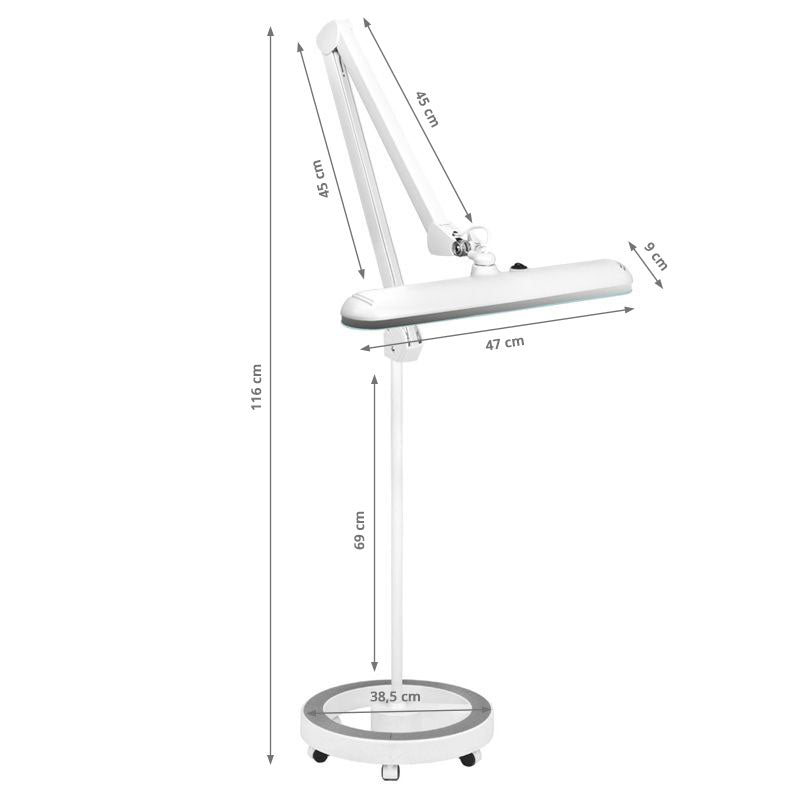 ActiveShop LED-Werkstattlampe Elegante 801-s mit Standardstativ weiß