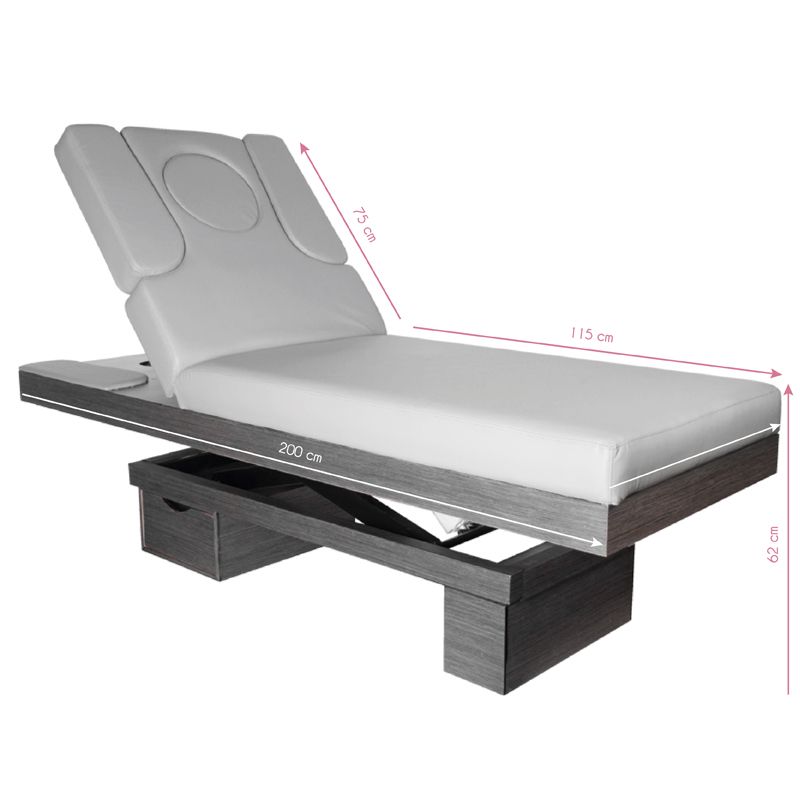 ActiveShop Azzurro Kosmetikliege 815B leuchtend grau Holz beheizt