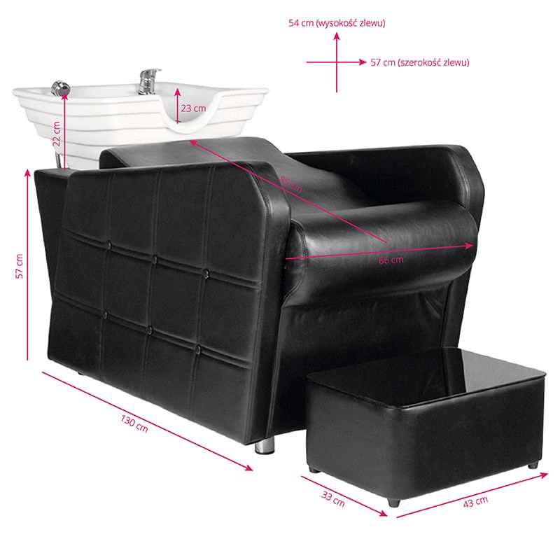 ActiveShop Haarsystem Friseurwaschsalon HSB07 schwarz