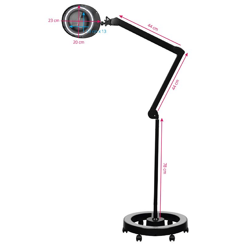 ActiveShop Lupe Lampe Elegante 6025 60 LED SMD 5D schwarz mit Stativ