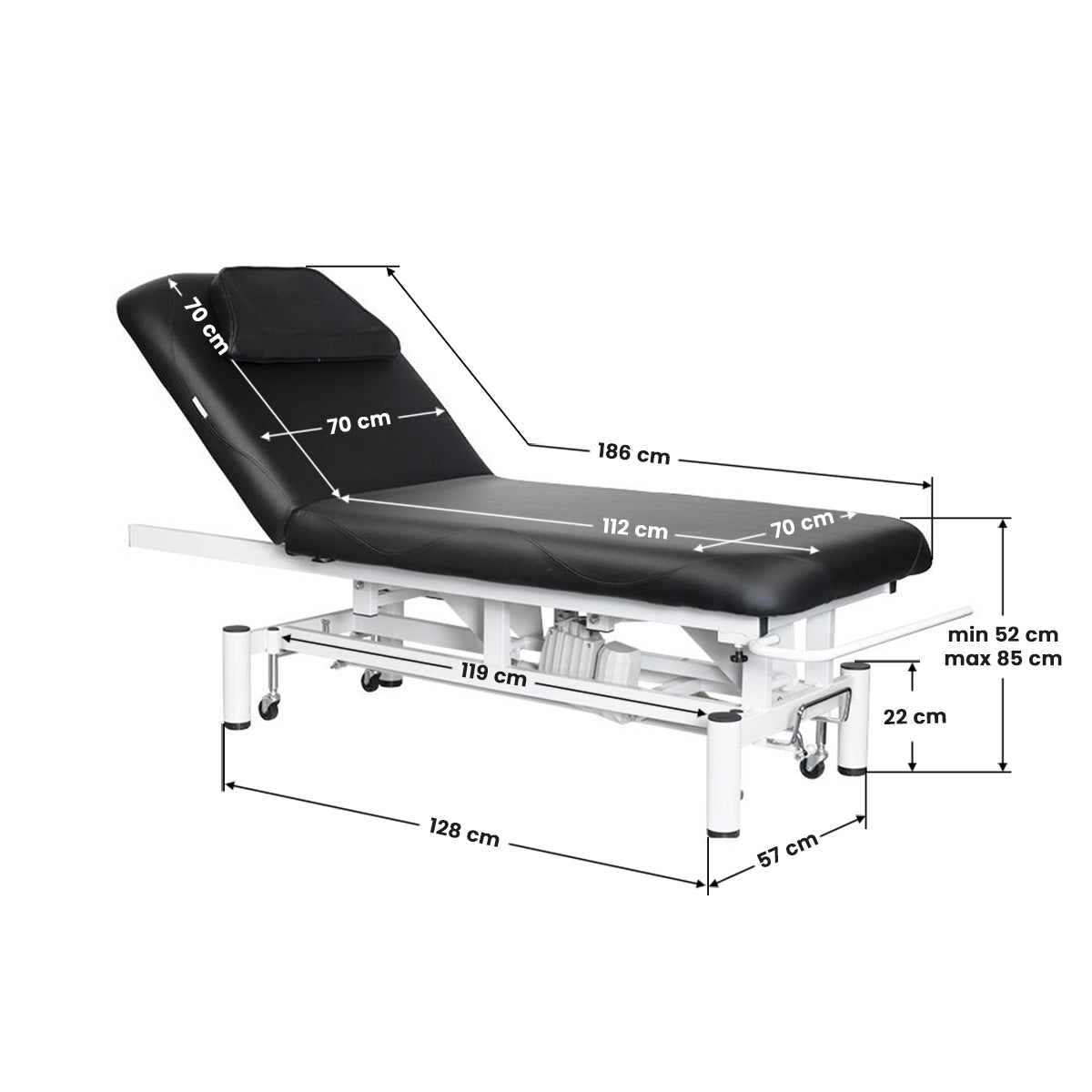 ActiveShop Elektrische Liege für Massage Azzurro 684 1 Motor schwarz