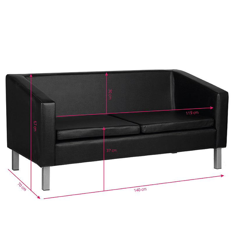 ActiveShop Gabbiano Sofa für den Warteraum BM18003 schwarz