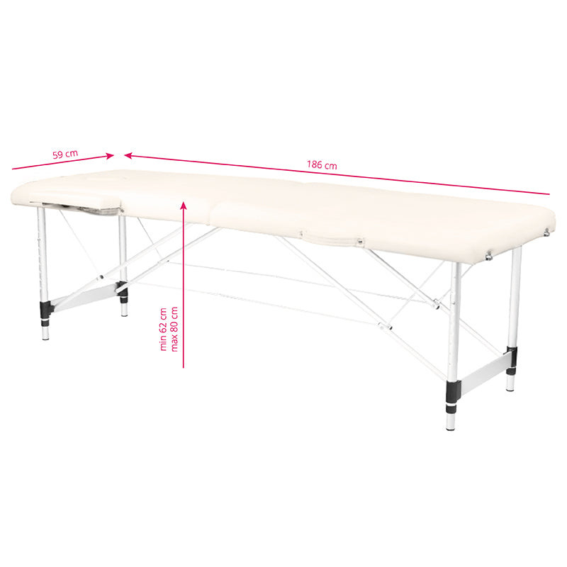 ActiveShop Klappbarer Massagetisch aus Aluminium Komfort Activ Fizjo 2-segmentig creme