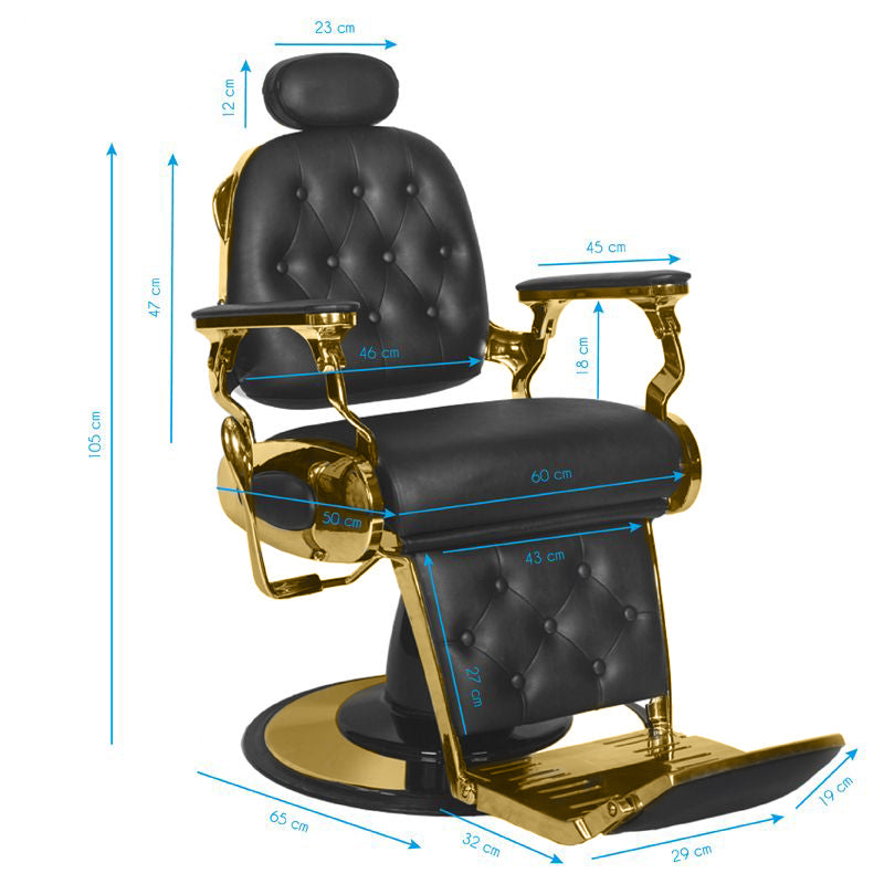 ActiveShop Gabbiano Barbersessel Francesco Gold schwarz