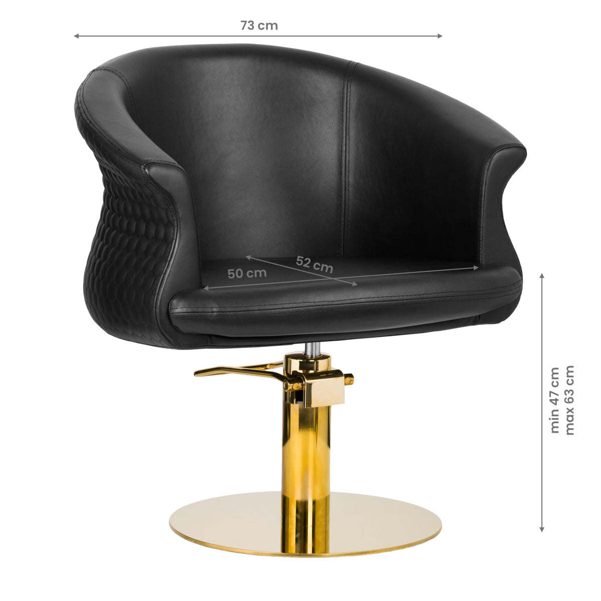 ActiveShop Gabbiano Friseurstuhl Versailles Gold Schwarz