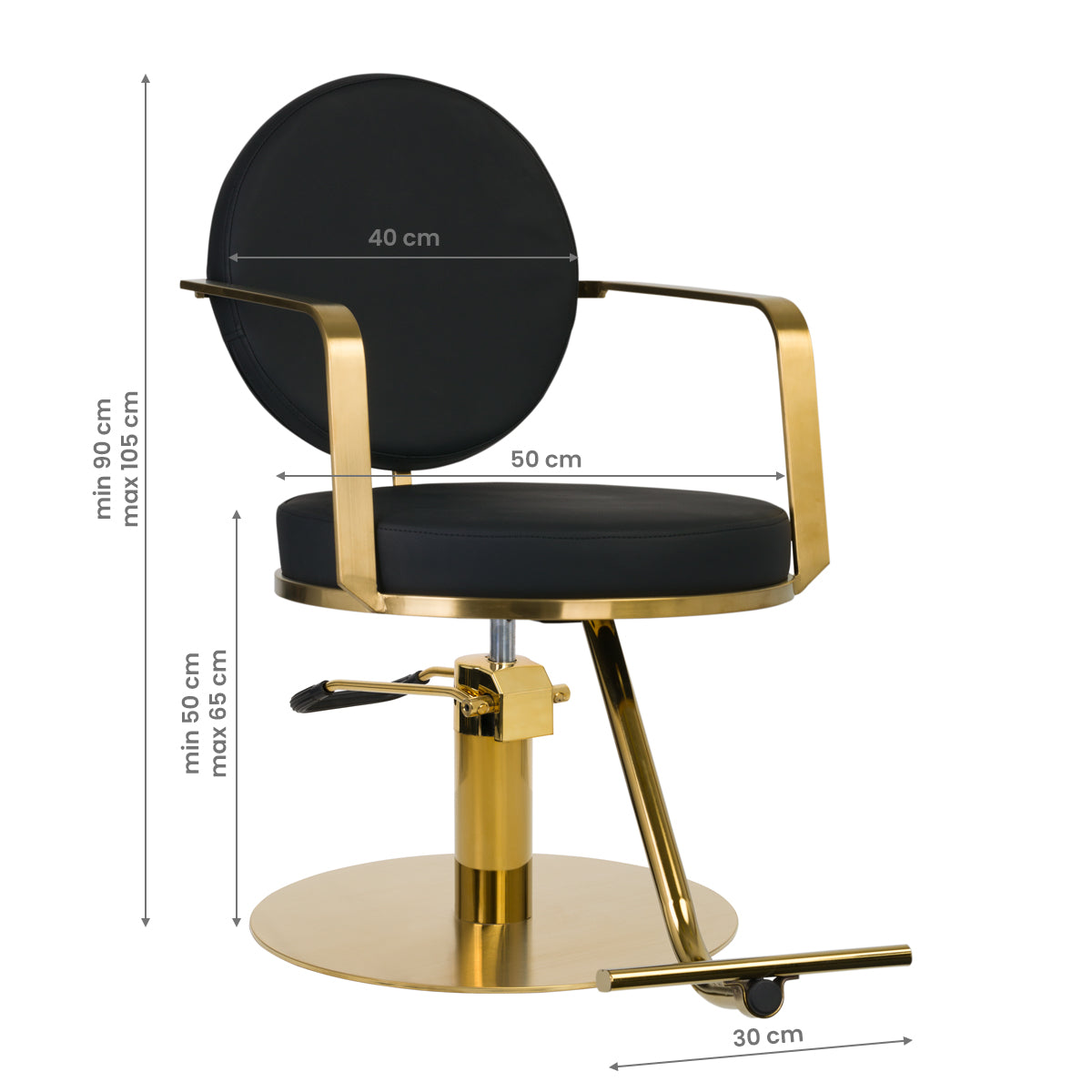 ActiveShop Gabbiano Friseurstuhl Arras Gold Schwarz