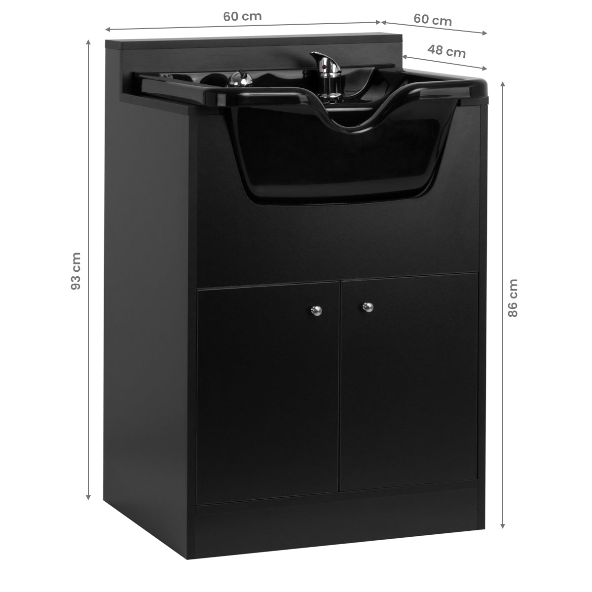 ActiveShop Gabbiano Friseur-Waschstation BB06 schwarz