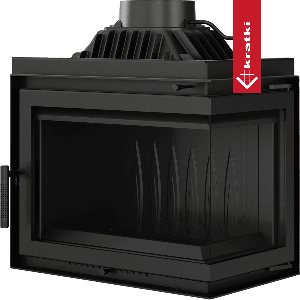 Kratki Kamineinsatz Gusseisen KRATKI SIMPLE rechts 8 kW Ø 180