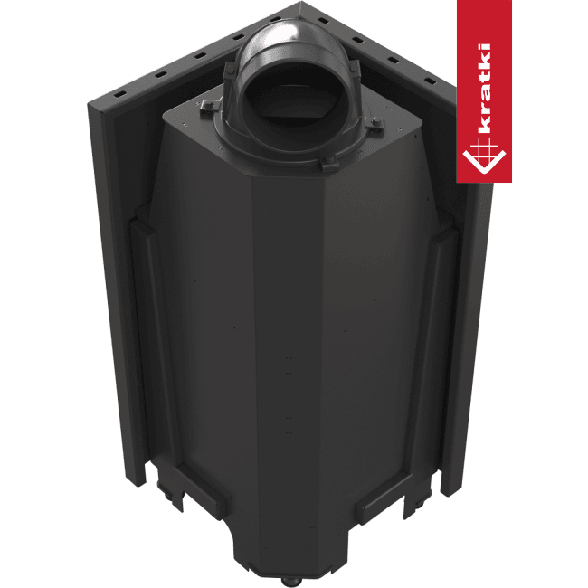 Kratki Intelligenter Kamineinsatz aus Stahl KRATKI MBN links 8 kW Ø 200 MSK GLASS
