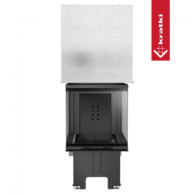 Kratki Intelligenter Kamineinsatz KRATKI NBU 500/700 11 kW Ø 200 mit Schiebetür schwarz Verkleidung MSK GLASS