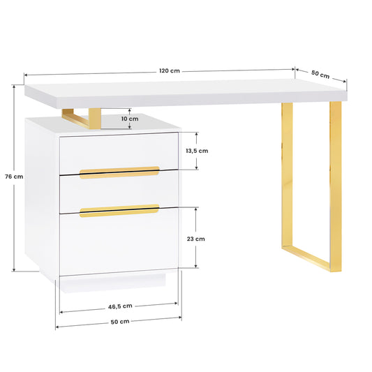 ActiveShop Kosmetiktisch 3311G weißgold
