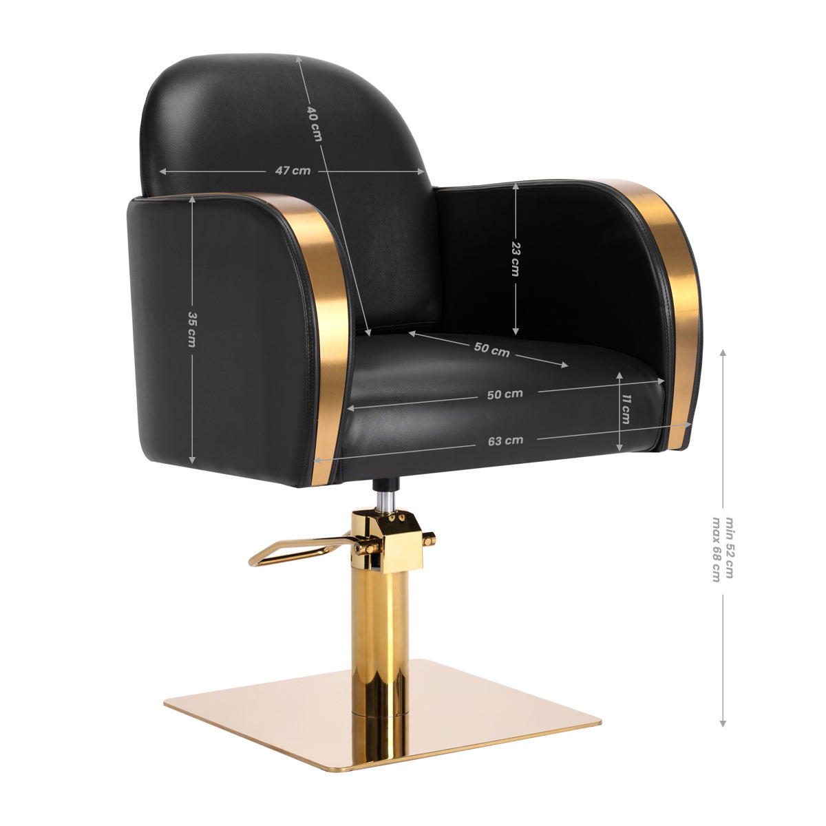 ActiveShop Gabbiano Friseurstuhl Malaga Gold Schwarz