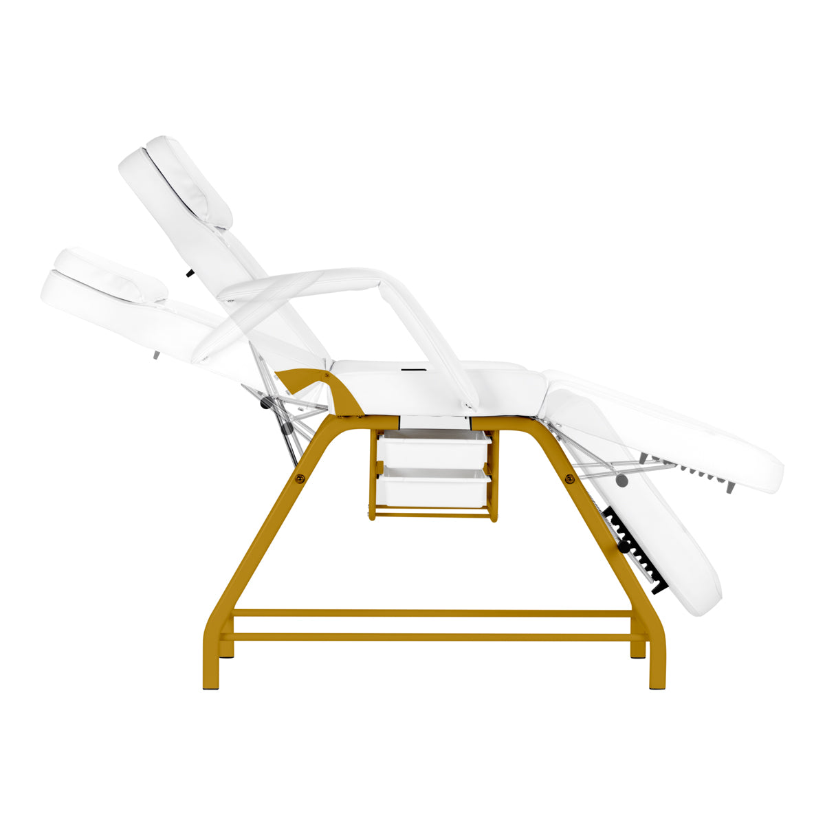 ActiveShop Kosmetikstuhl 557G mit Auffangschalen goldweiß