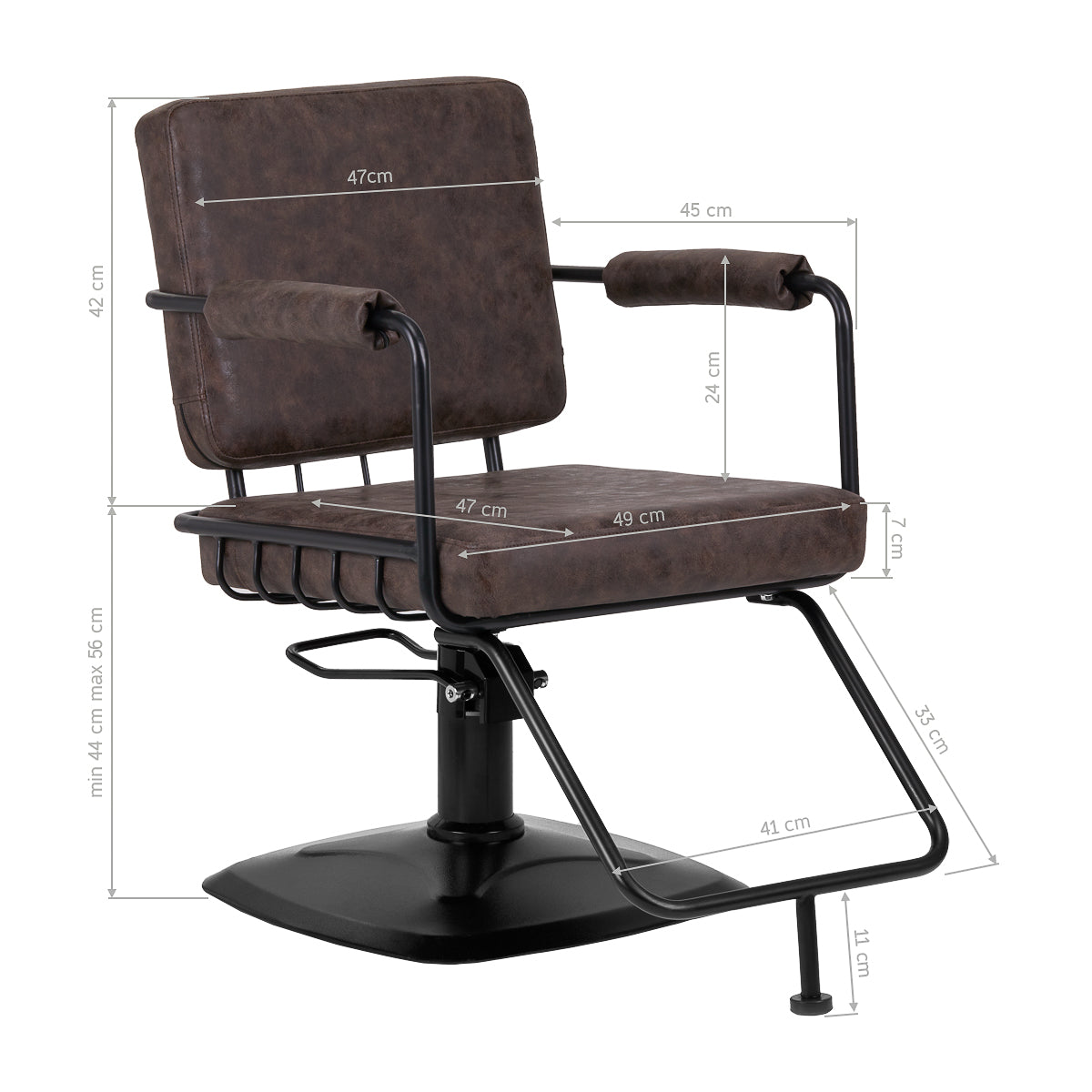 ActiveShop Gabbiano Friseurstuhl Katania Loft Old Leather dunkelbraun