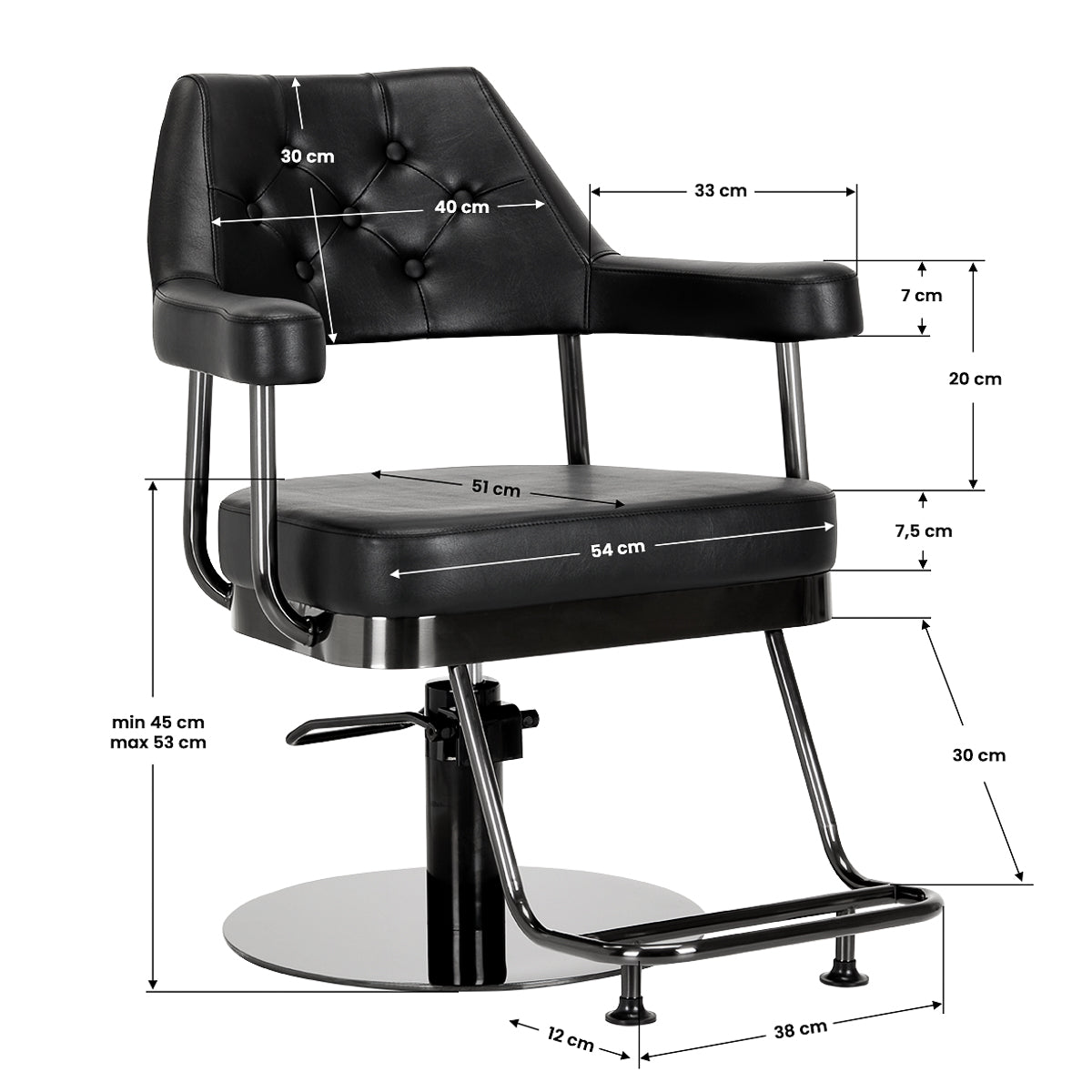 ActiveShop Gabbiano Friseurstuhl Granada schwarz