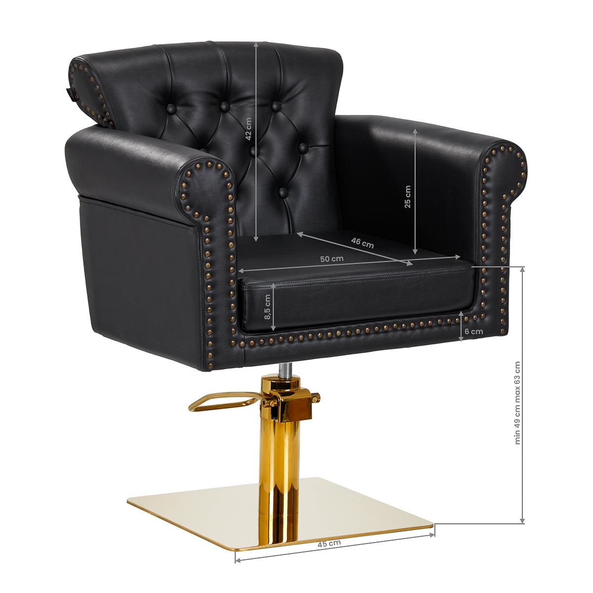 ActiveShop Gabbiano Friseurstuhl Berlin gold schwarz