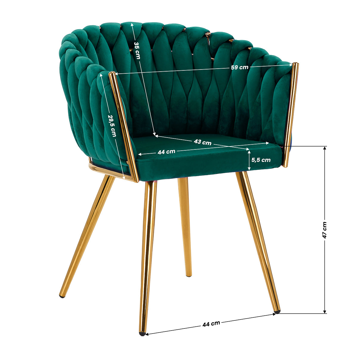 ActiveShop 4Rico Stuhl QS-GW06G samtgrün