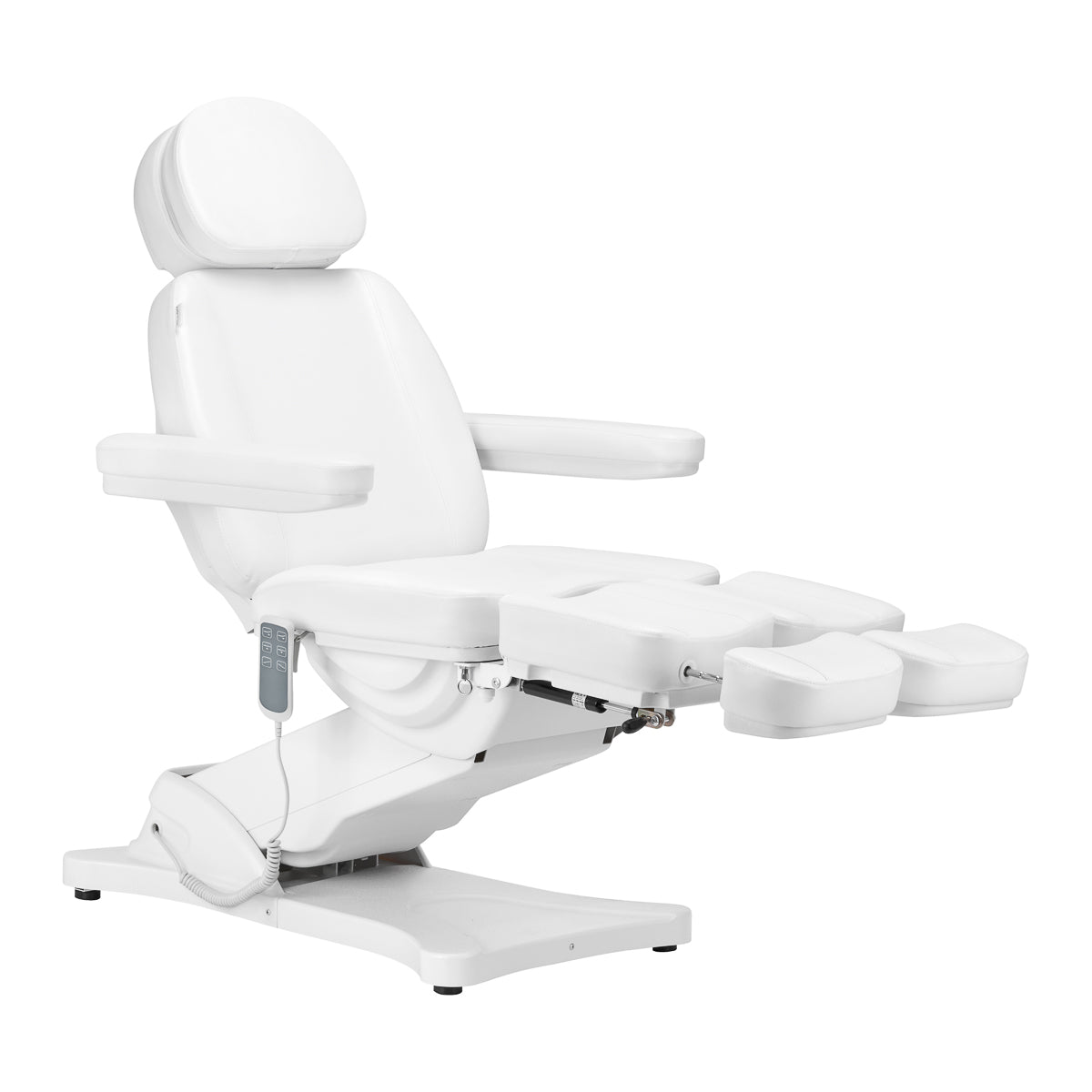 ActiveShop Elektrischer Kosmetikstuhl SILLON CLASSIC 3 Motoren mit Wiege Pedi weiß