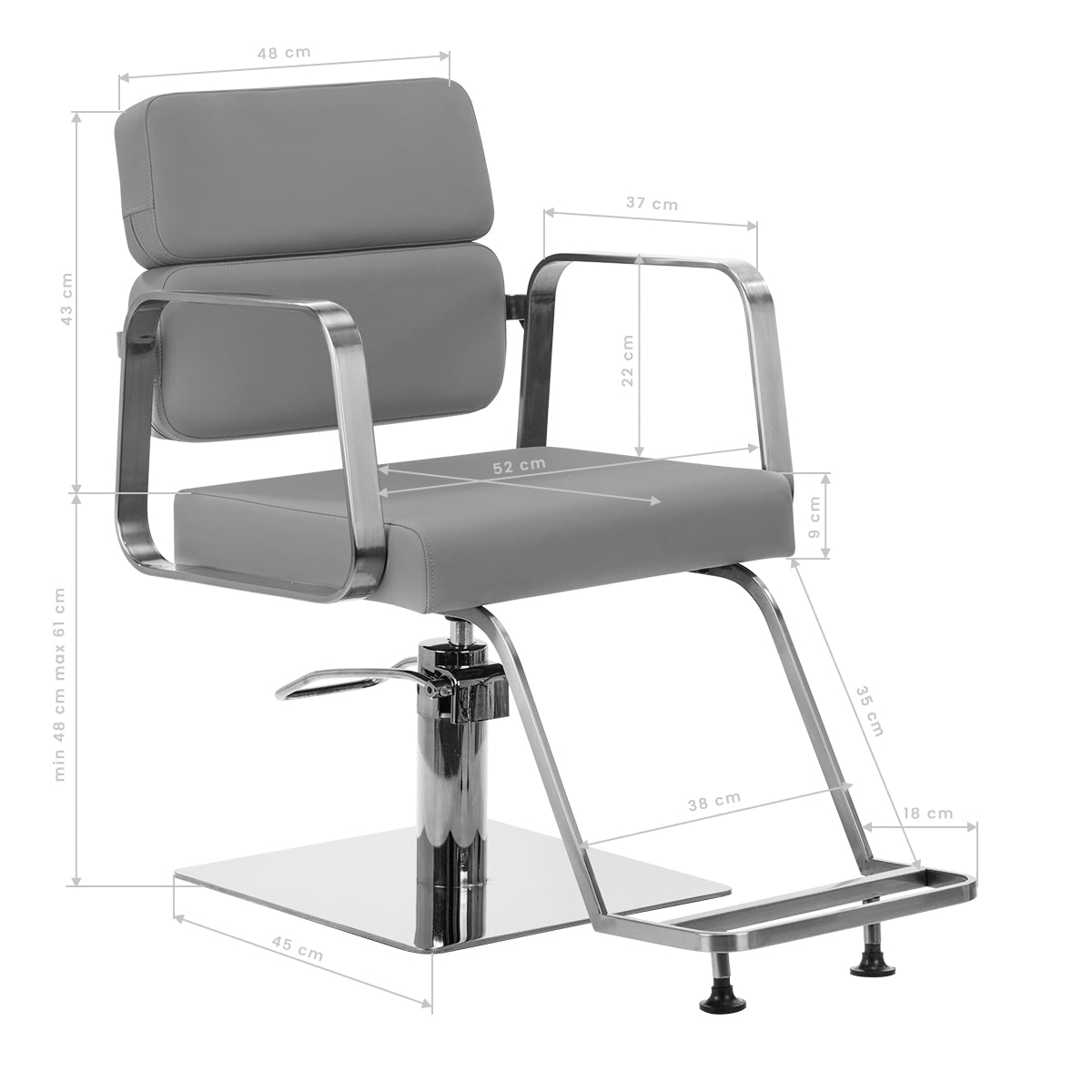 ActiveShop Gabbiano Friseurstuhl Porto grau