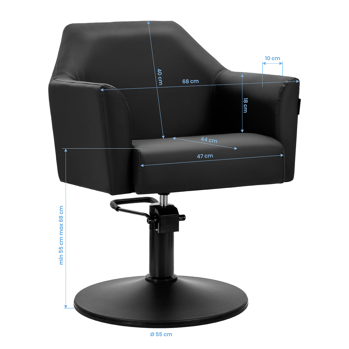 ActiveShop Gabbiano Friseurstuhl Davos schwarz