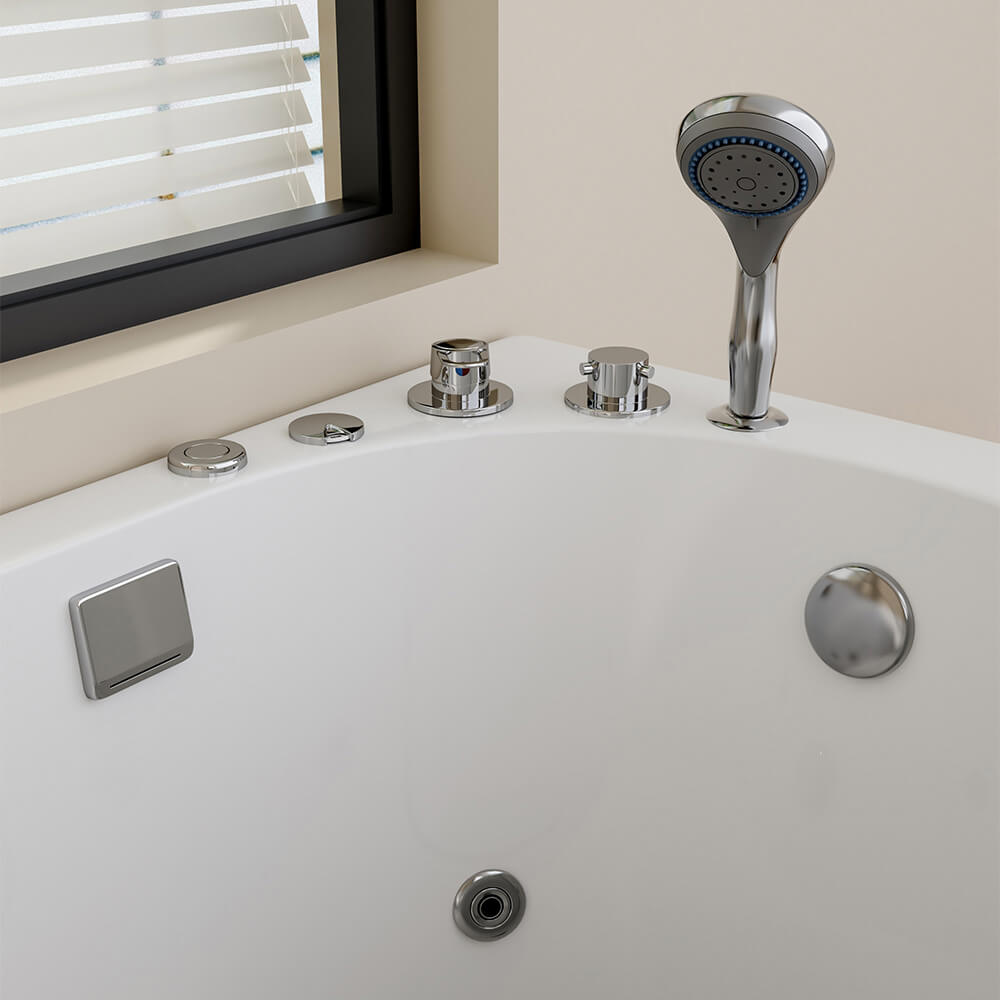 Home Deluxe Seniorenbadewanne liegend mit Whirlpoolfunktion VITAL M - 153 x 76 cm Rechts