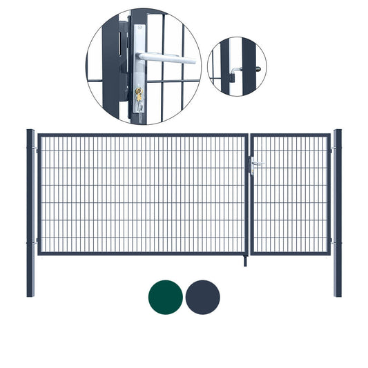 Home Deluxe Doppelflügel Gartentor ADITUS - 140 x 350 cm Anthrazit