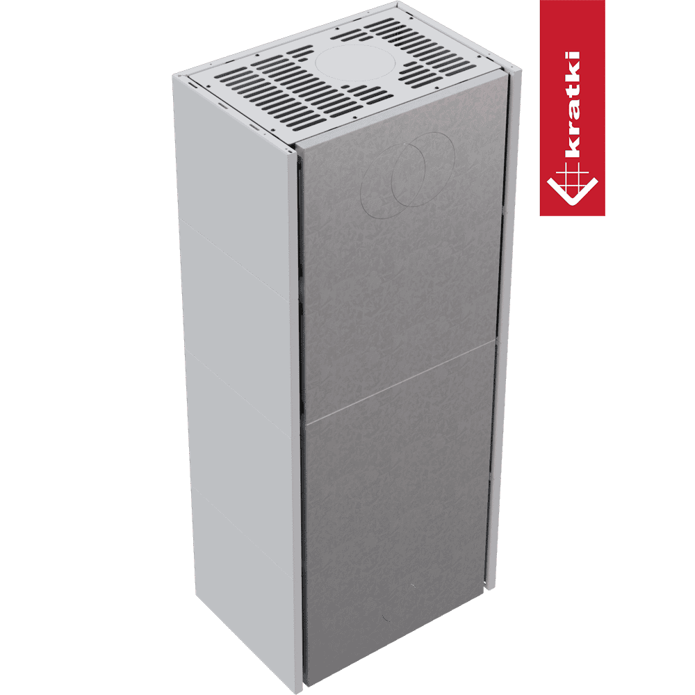 Kratki Kamineinsatz Simple Box 8 kW Ø 200 Bianco mit Türfeder
