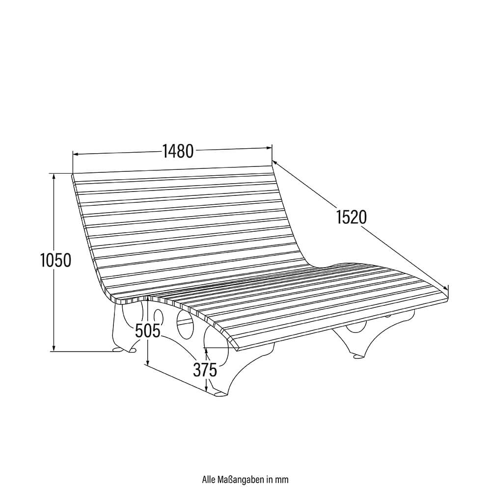 Home Deluxe Wellenholzliege/Waldsofa inkl. 2x Auflage TAIGA