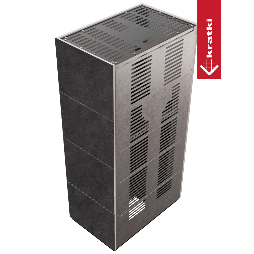 Kratki Kaminbausatz KRATKI FLOKI BOX 8 kW Ø 160 Quarzsinter FOKOS GRAFITE