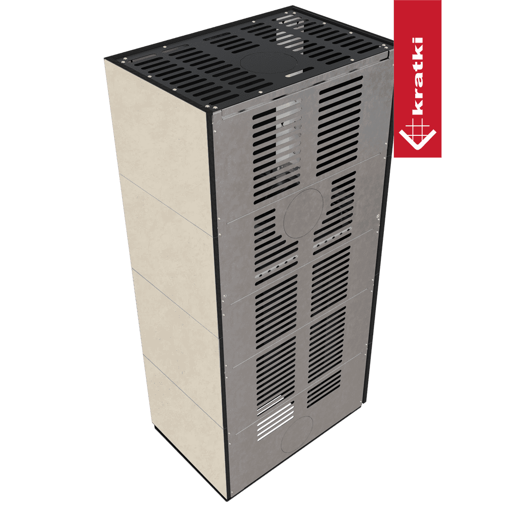 Kratki Kaminbausatz KRATKI FLOKI BOX links 8 kW Ø 160 Quarzsinter FOKOS SALE schwarz Verkleidung
