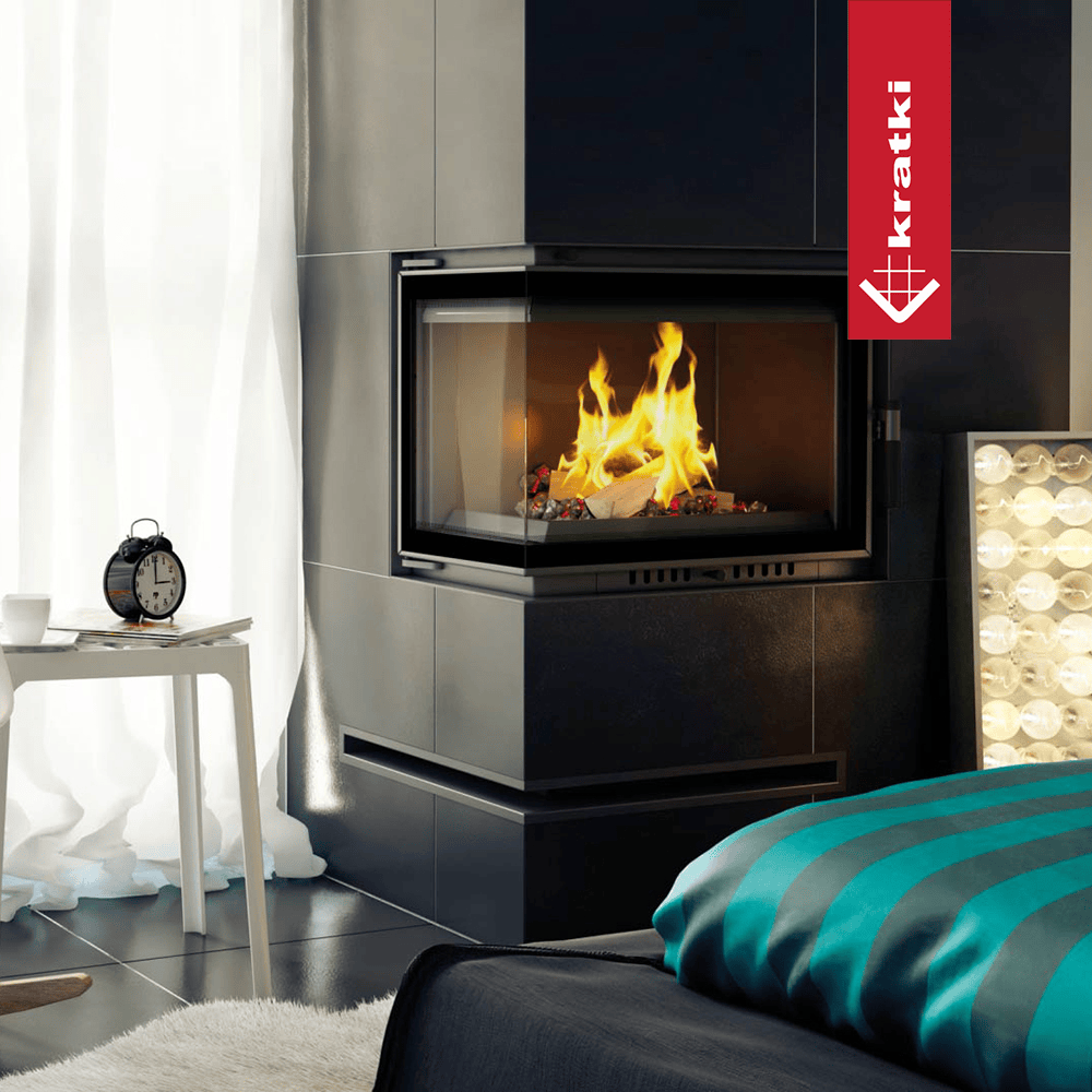 Kratki Wasserführender Kamineinsatz KRATKI MAJA DECO links 8 kW Ø 180
