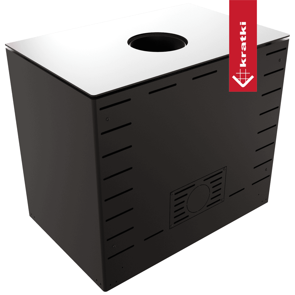 Kratki Kaminofen aus Stahl KRATKI KARI 80 Ø 180 12 kW schwarz Verkleidung mit Türfeder