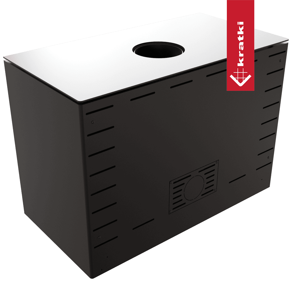Kratki Kaminofen aus Stahl KRATKI KARI 95 Ø 180 14 kW schwarz Verkleidung mit Türfeder