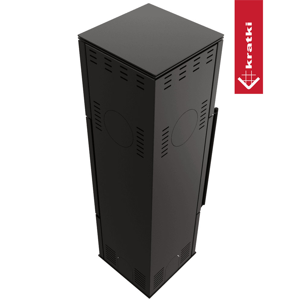 Kratki Kaminofen aus Stahl KRATKI REN/M rechts Ø 150 7 kW mit Türfeder