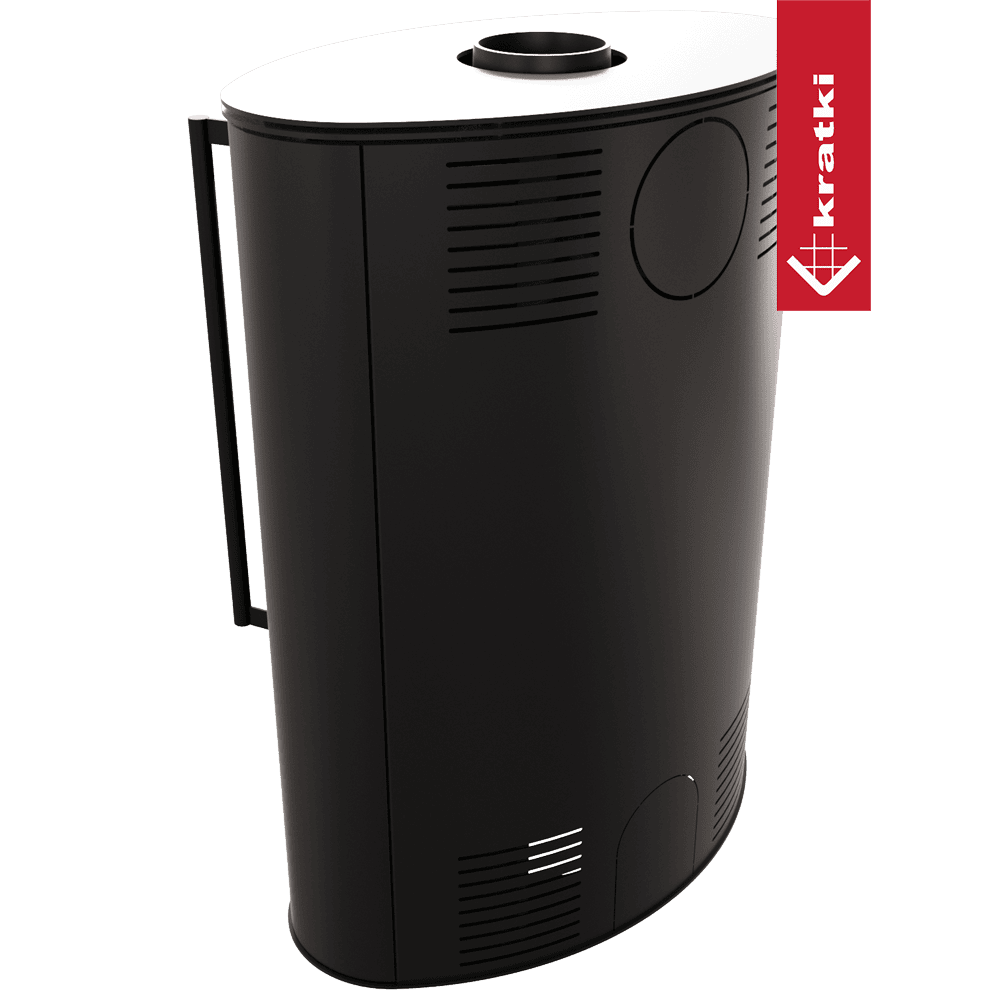 Kratki Kaminofen aus Stahl KRATKI BJORN 10 kW Ø 150 schwarz Verkleidung mit Türfeder