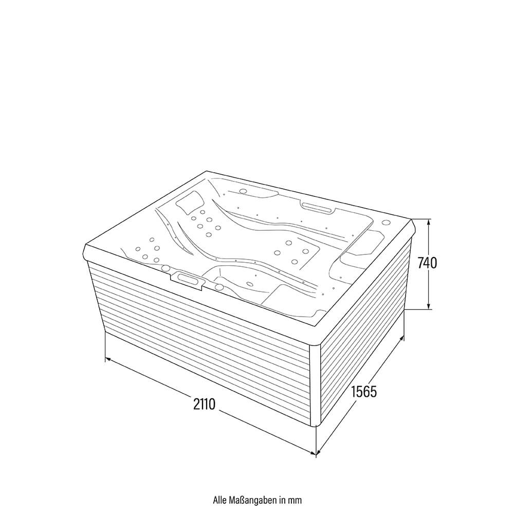 Home Deluxe Outdoor Whirlpool STREAM PURE 211 x 156 cm für 3 Personen