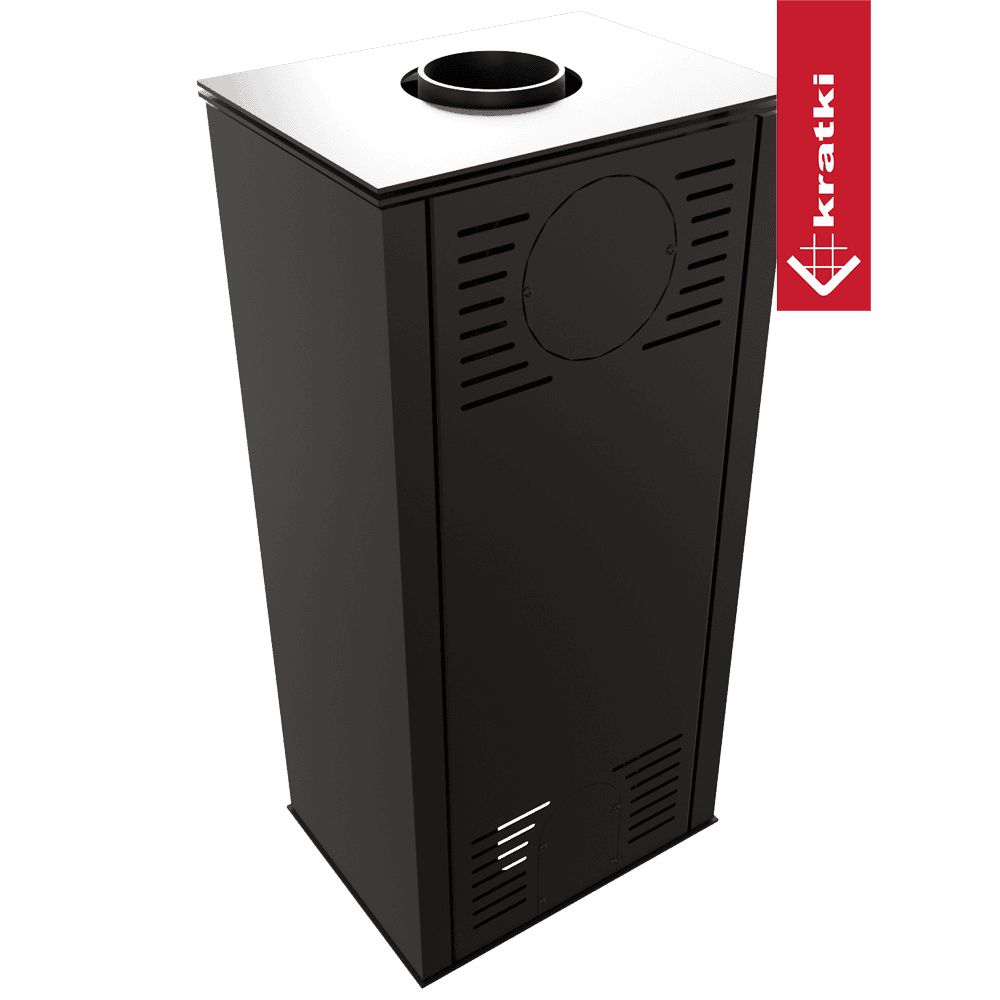 Kratki Kaminofen aus Stahl KRATKI HATI Ø 150 5,5 kW schwarz Verkleidung