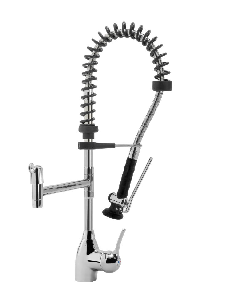 KBS Gastrotechnik STYL SHRINK Geschirrwaschbrause Schwenkhahn und BEST-Semi LOW-FLOW Brausekopf