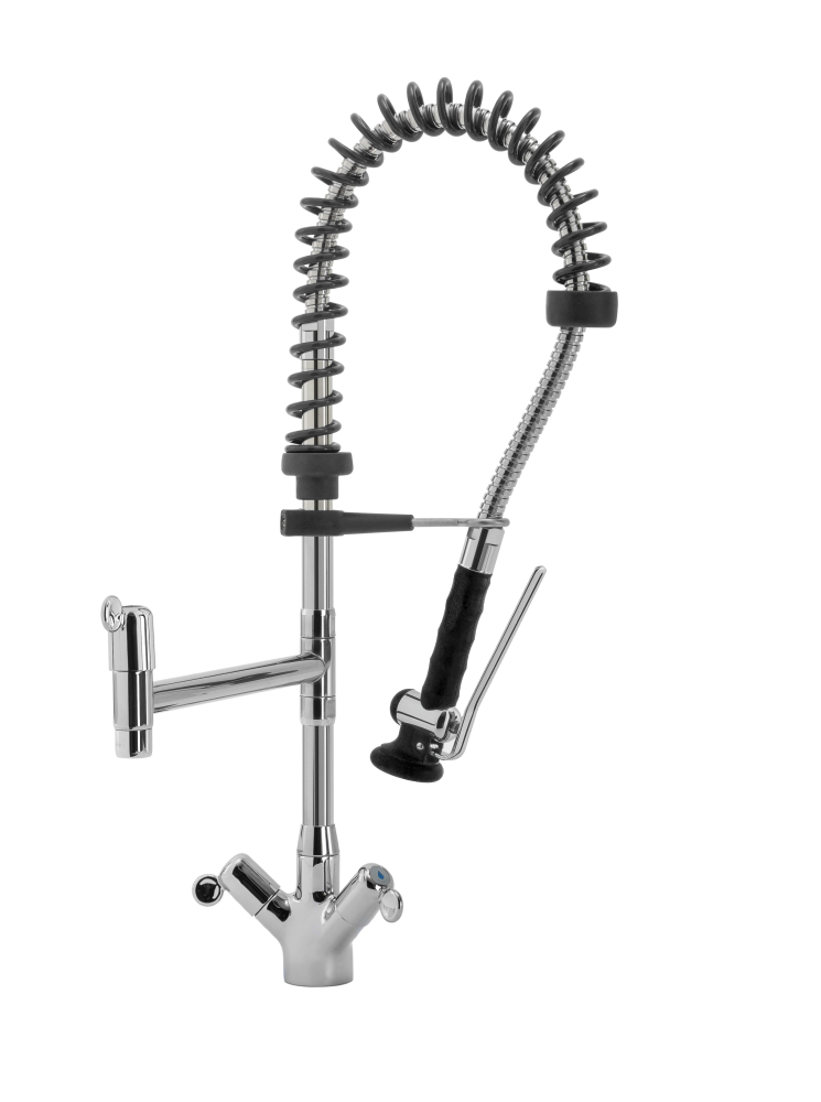 KBS Gastrotechnik STYL SHRINK Geschirrwaschbrause Schwenkhahn und BEST-Semi LOW-FLOW Brausekopf
