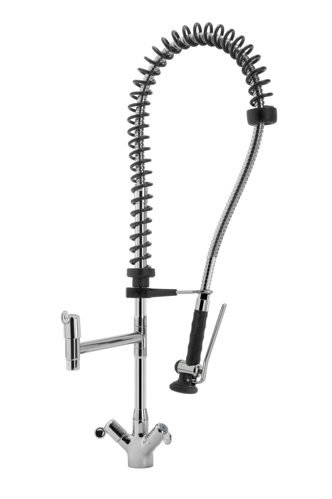 KBS Gastrotechnik STYL SHRINK Geschirrwaschbrause Schwenkhahn und BEST-Semi LOW-FLOW Brausekopf