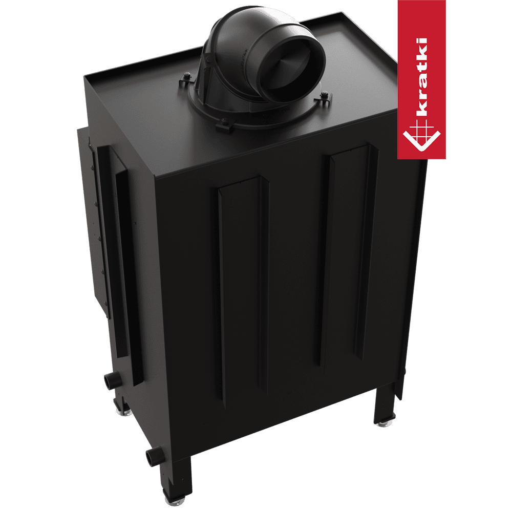 Kratki Kamineinsatz aus Stahl KRATKI LUCY 12 kW Ø 200 schwarz Verkleidung mit Türfeder