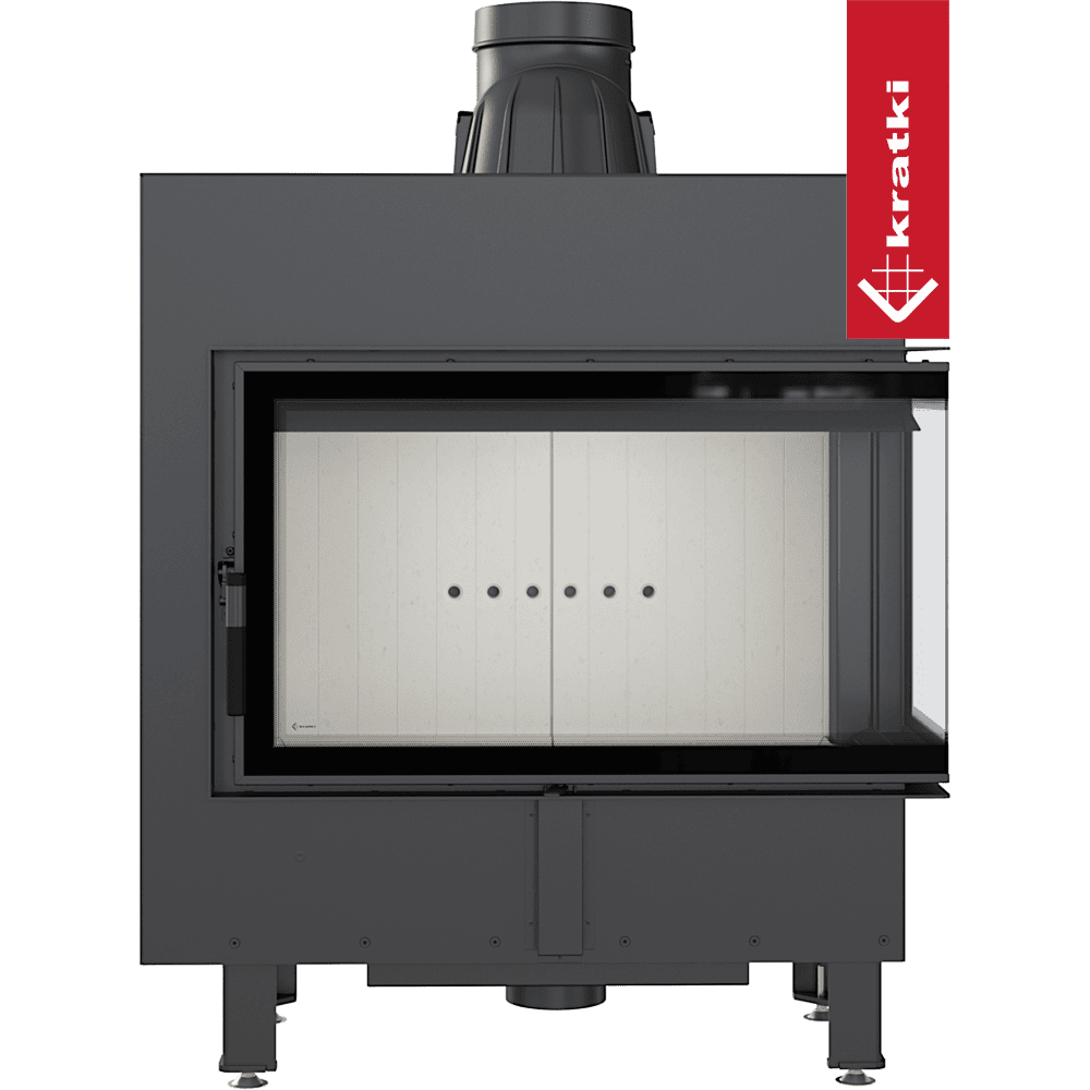 Kratki Kamineinsatz aus Stahl KRATKI LUCY rechts 14 kW Ø 200